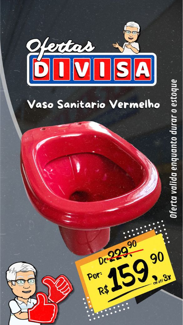 Vaso sanitário vermelho